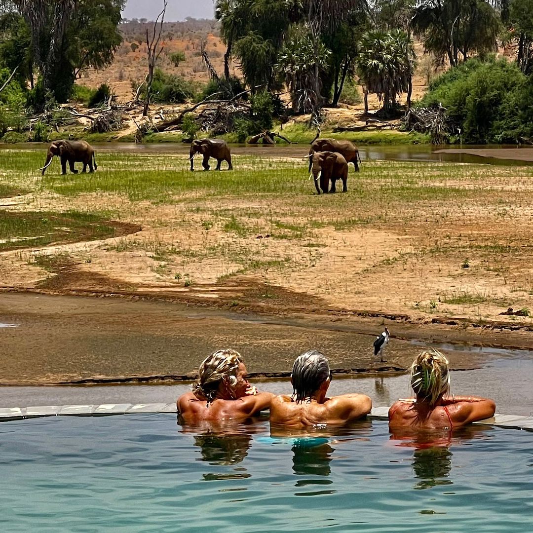 Kudu Safari Camp infinity pool over galana river